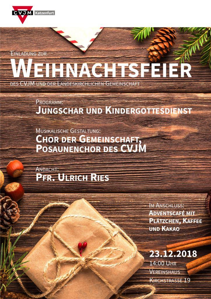 Einladung Zur Weihnachtsfeier Cvjm Katzenfurt